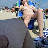 Beach dilettante posers nude.