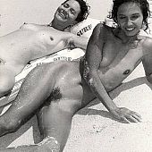 Undressed Amateurs at beach posing.