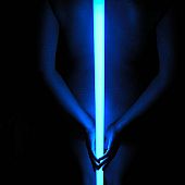 Dilettante pair in black blue light.